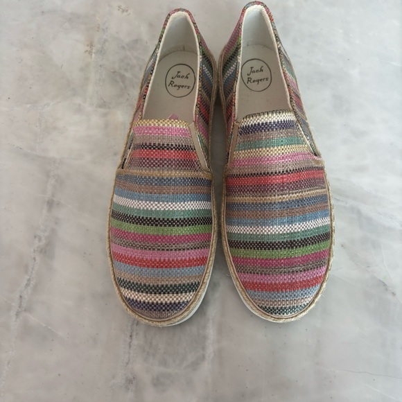 Jack Rogers Colorful Striped Women's Slip-On Shoes - Picture 3 of 6